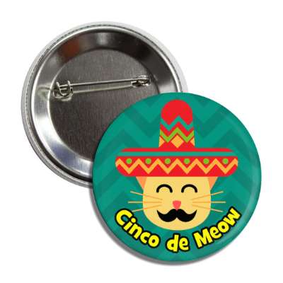 cinco de meow cat wordplay green chevron button