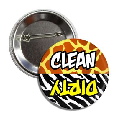 clean dirty dishwasher animal skin colors giraffe zebra button