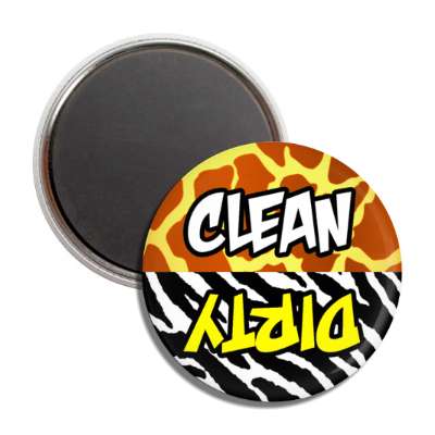 clean dirty dishwasher animal skin colors giraffe zebra button