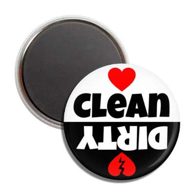 clean dirty dishwasher bold fun red heart heartbroken button