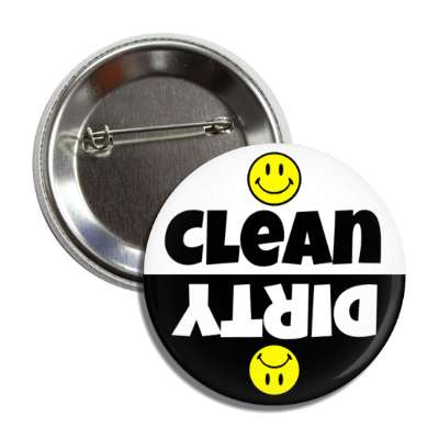clean dirty dishwasher bold fun smiley sad faces emoji button