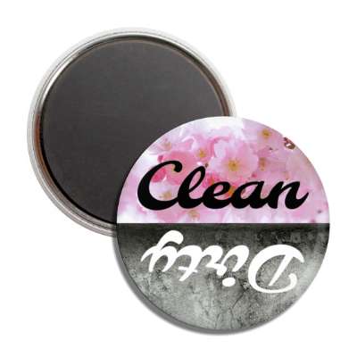 clean dirty dishwasher cursive flowers pavement button