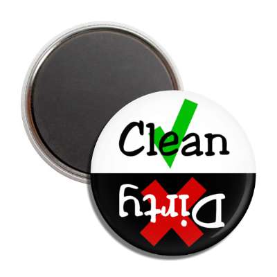 clean dirty dishwasher green checkmark red x button