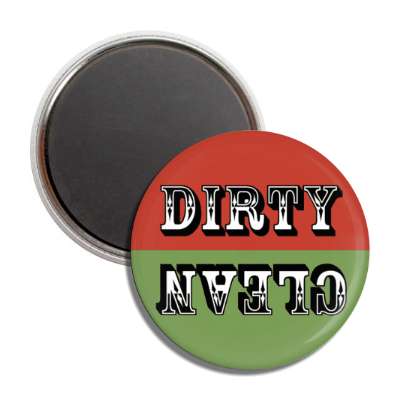 clean dirty dishwasher old circus style red green button