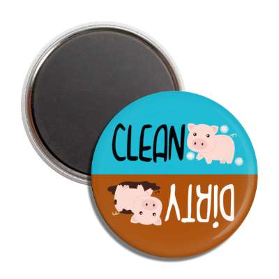 clean dirty dishwasher pigs bubbles blue mud brown button