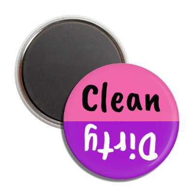 clean dirty dishwasher purple pink button