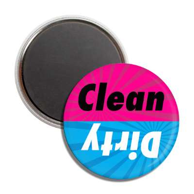 clean dirty dishwasher rays purple blue italic button