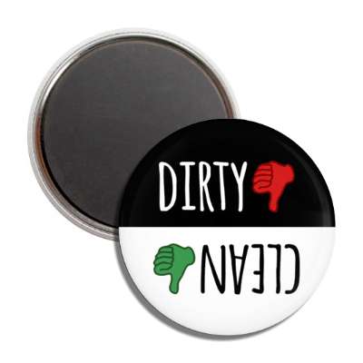 clean dirty dishwasher red thumbs down green thumbs up button