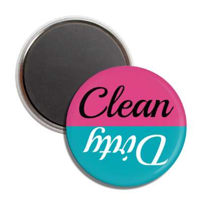 clean dirty dishwasher teal purple cursive button