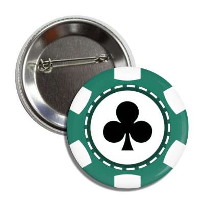 club card suit poker chip green button