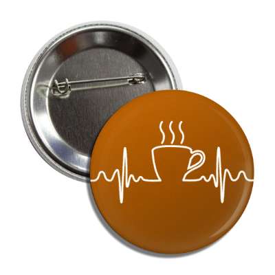 coffee heartbeat electrocardiogram ekg brown button