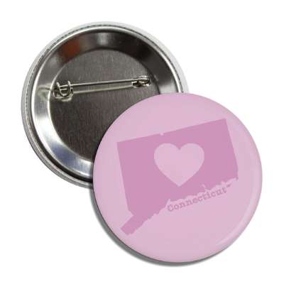 connecticut state heart silhouette button