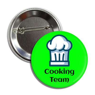 cooking team chef cap green button