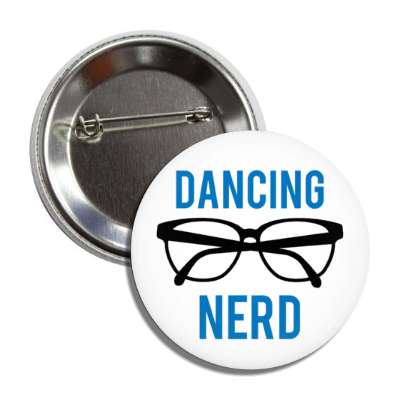dancing nerd glasses button