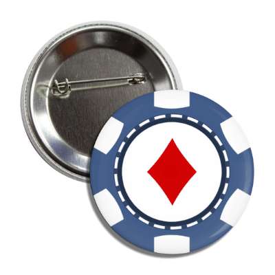 diamond card suit poker chip blue button