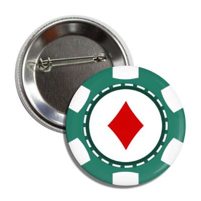 diamond card suit poker chip green button