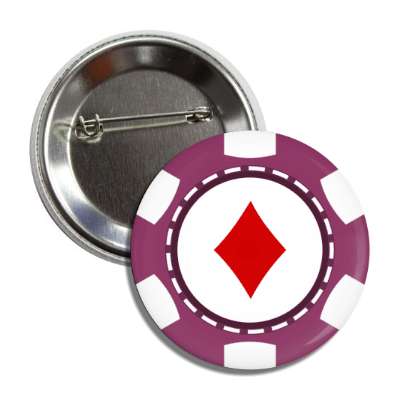 diamond card suit poker chip purple button