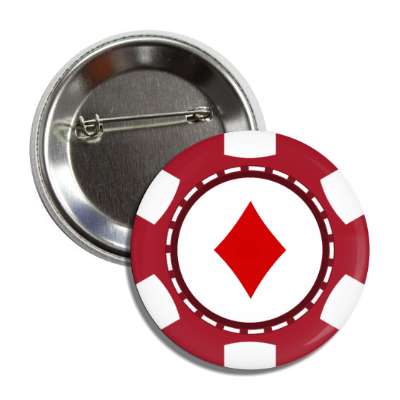diamond card suit poker chip red button