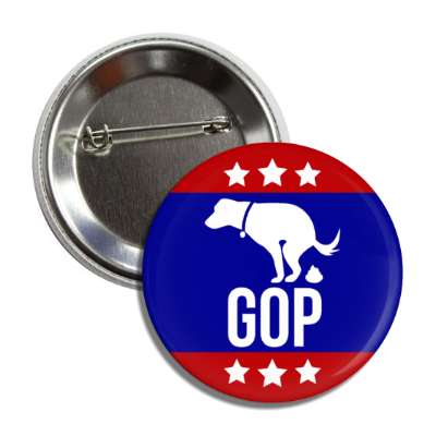 dog pooping on gop grand old party republican classic political funny button