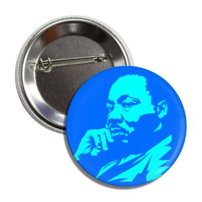 dr martin luther king jr stencil art blue button