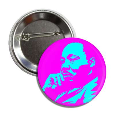 dr martin luther king jr stencil art magenta aqua button