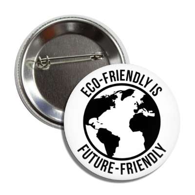eco friendly is future friendly earth planet white button