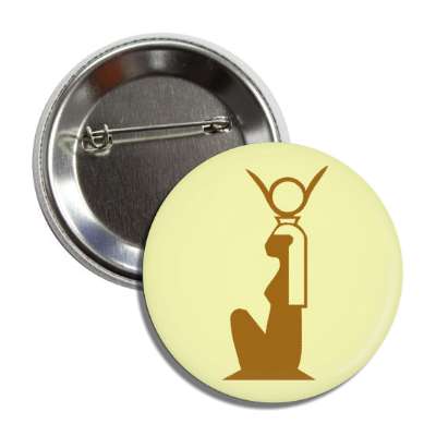 female hieroglyphic egyptian symbol button