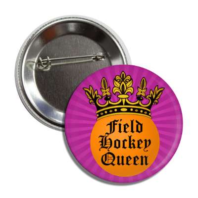 field hockey queen crown button