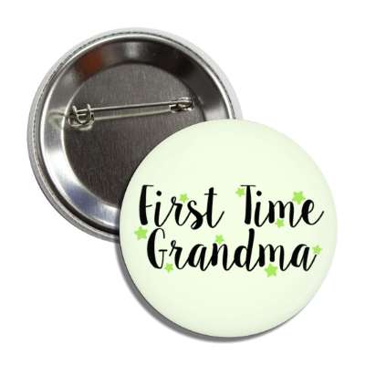 first time grandma stars pale green button