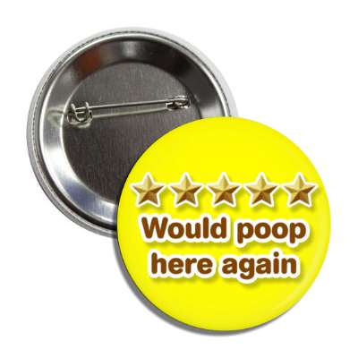 five out of five stars would poop here again yellow button