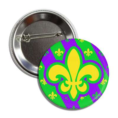 gold fleur de lis diagonal lines button