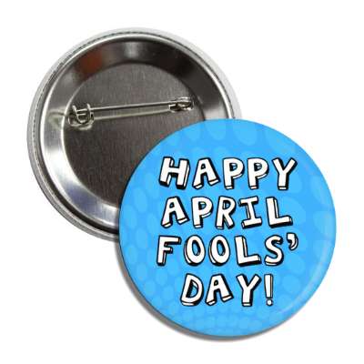 happy april fools day fake 3d light blue ovals button
