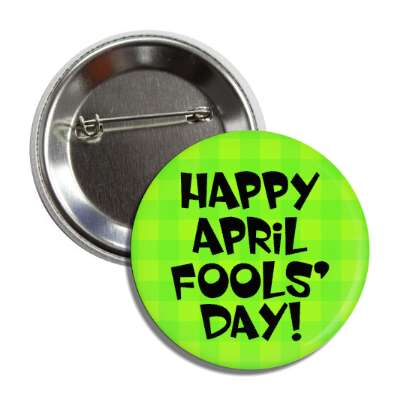 happy april fools day light green squares button