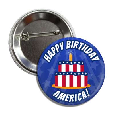 happy birthday america july 4 patriotic cake blue button