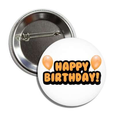 happy birthday cartoon fun balloons orange button