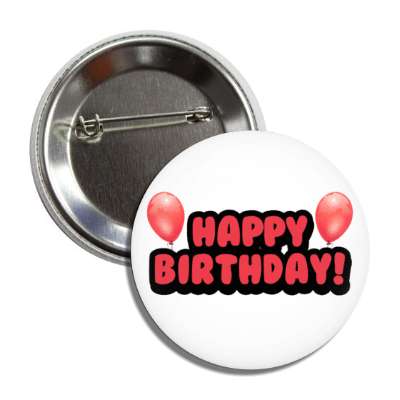 happy birthday cartoon fun balloons red button