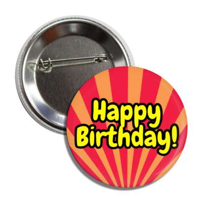 happy birthday rays red cute party button