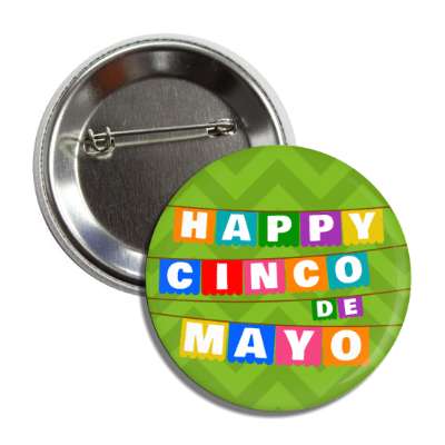 happy cinco de mayo colorful banner green chevron button