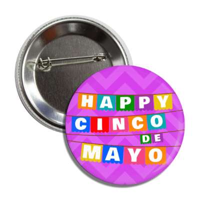 happy cinco de mayo colorful banner purple chevron button
