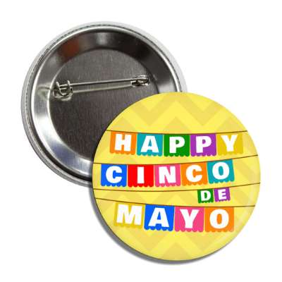 happy cinco de mayo colorful banner yellow chevron button