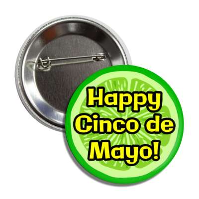 happy cinco de mayo lime yellow button