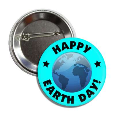 happy earth day globe aqua button