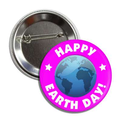 happy earth day globe purple button
