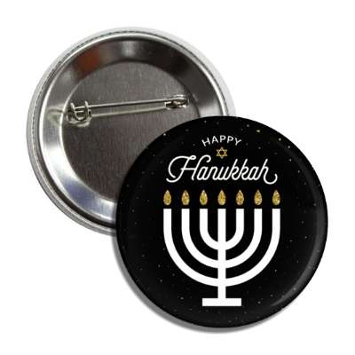 happy hanukkah menorah classic button