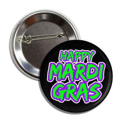 happy mardi gras wild green button