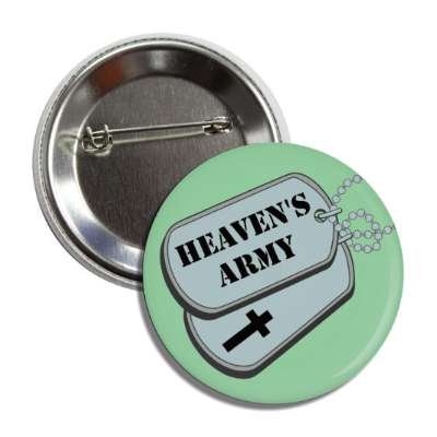 heavens army christian cross jesus dogtag button