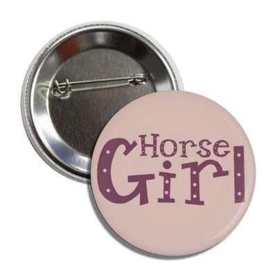 horse girl button