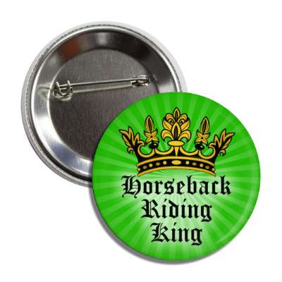 horseback riding king crown button