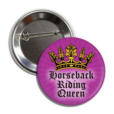 horseback riding queen crown button