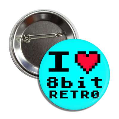 i heart 8bit retro pixel heart aqua button